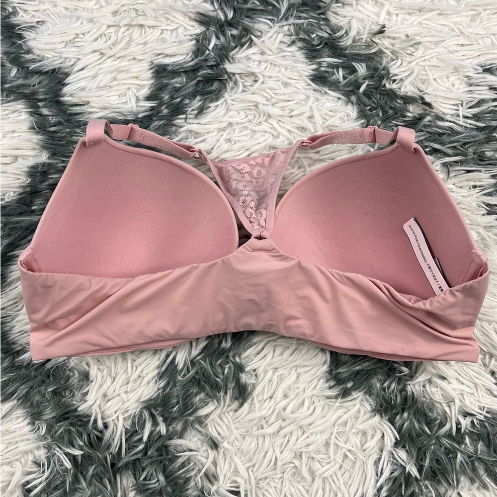 Victoria's Secret Women's Pink Racerback T-shirt Push-up Full Coverage Bra 38C - Picture 3 of 9